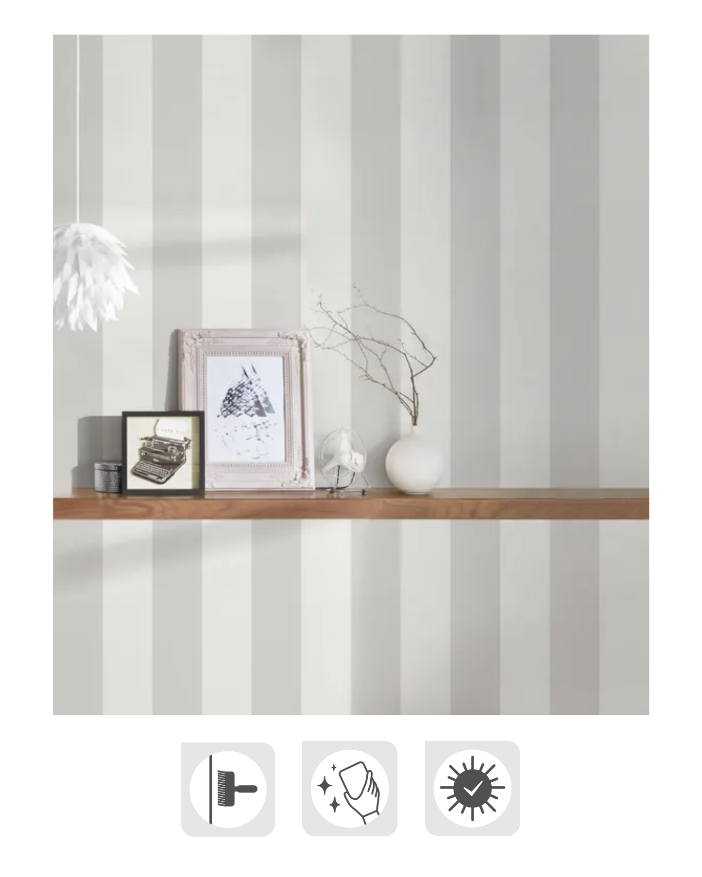 Papel pintado vinílico geométrico blanco A.S. Création Liberté lavable